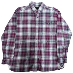Vintage C.C. Filson Flannel Shirt Men's XL Plaid Long Sleeve Cotton Gray/ Red